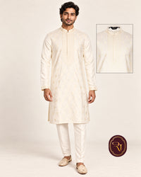 Shahanai Men's Silk Kurta with Allover Heavy Work