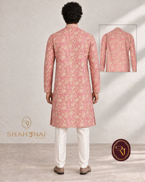Shahanai Men's Chikankari Digital Print Kurta
