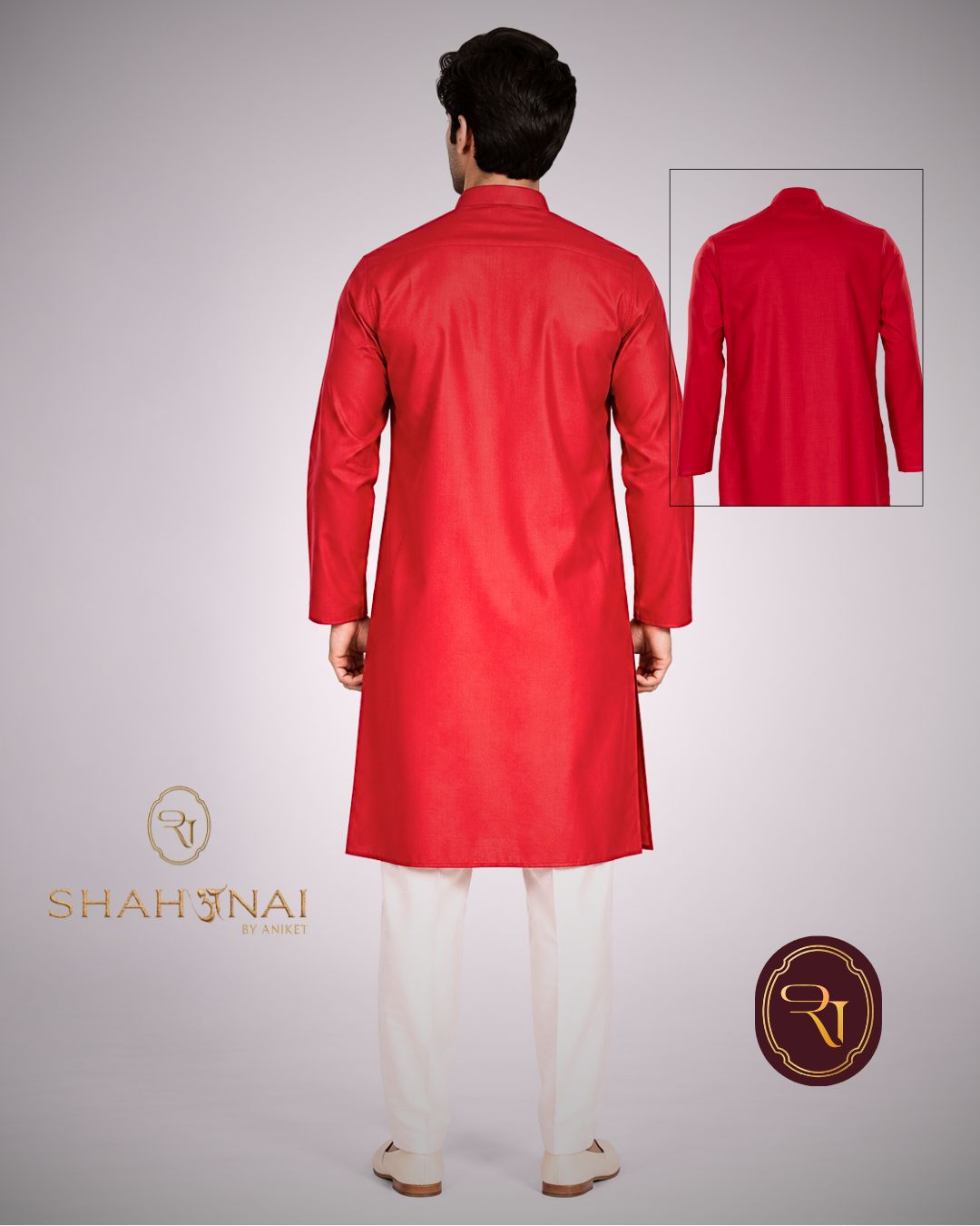 Shahanai Men's Chikankari Digital Print Kurta