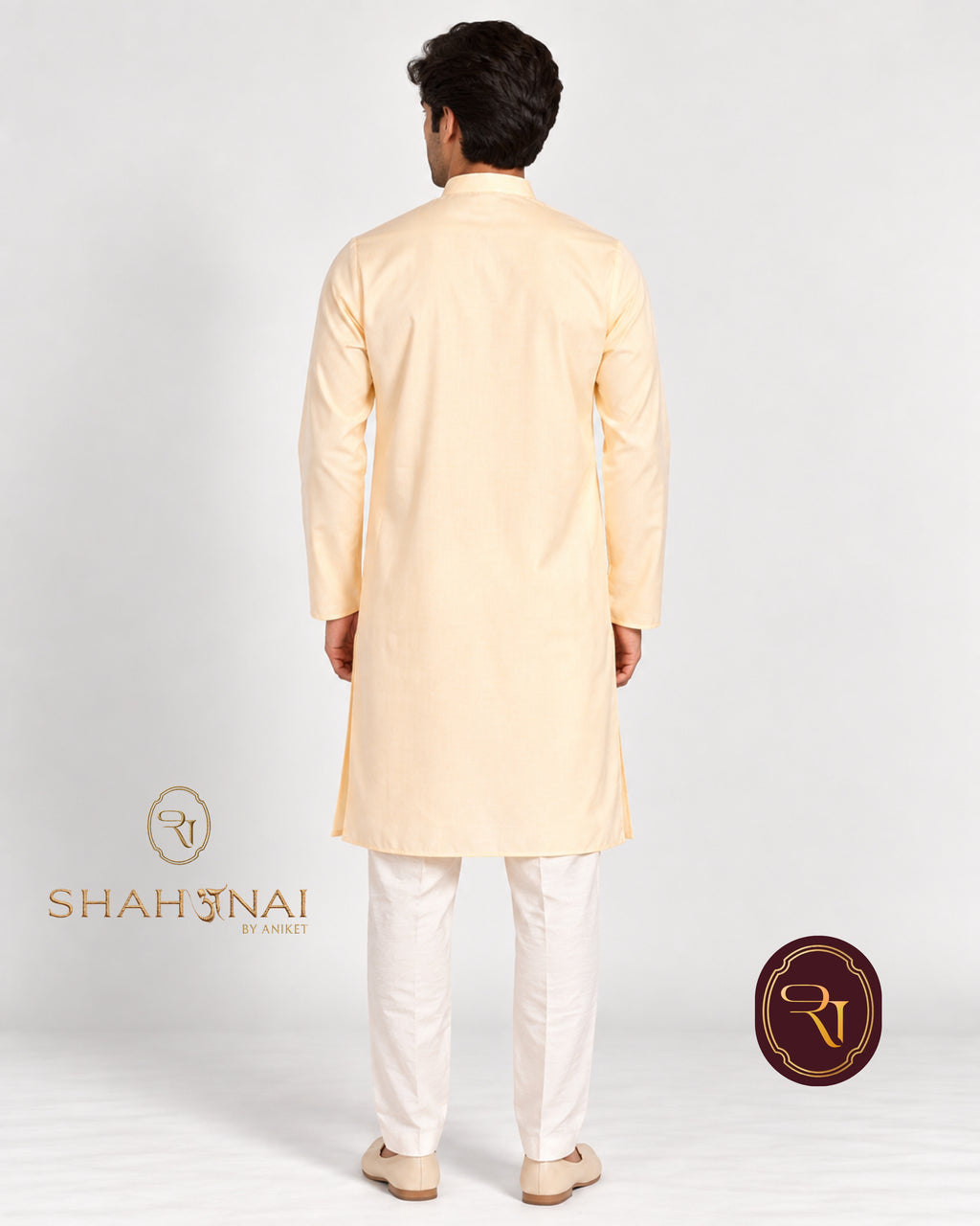 Shahanai Men's Pure Cotton Cream Kurta