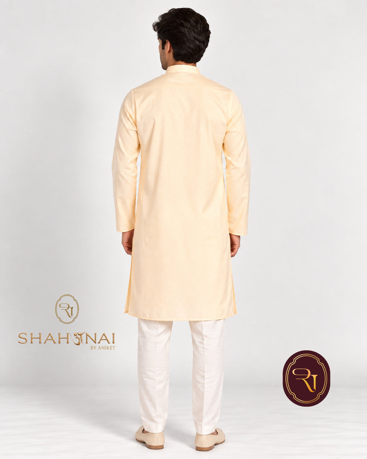 Shahanai Men's Pure Cotton Cream Kurta