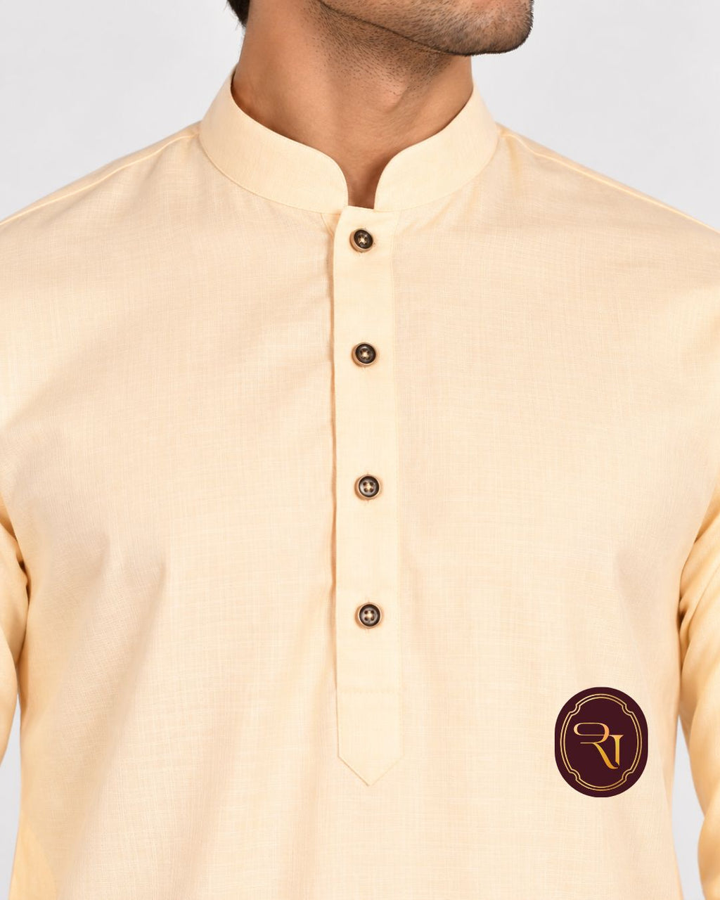 Shahanai Men's Silk Kurta with Machine and Hand Work