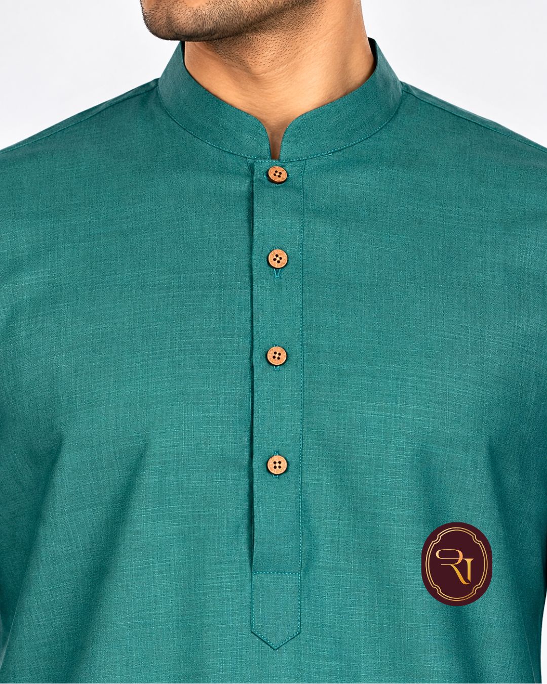 Shahanai Men's Silk Kurta with Machine and Hand Work