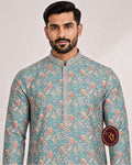 Shahanai Men's Chikankari Digital Print Kurta