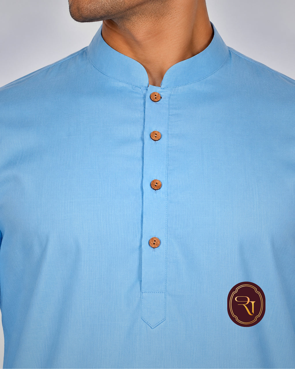 Shahanai Men's Pure Cotton S Blue Kurta