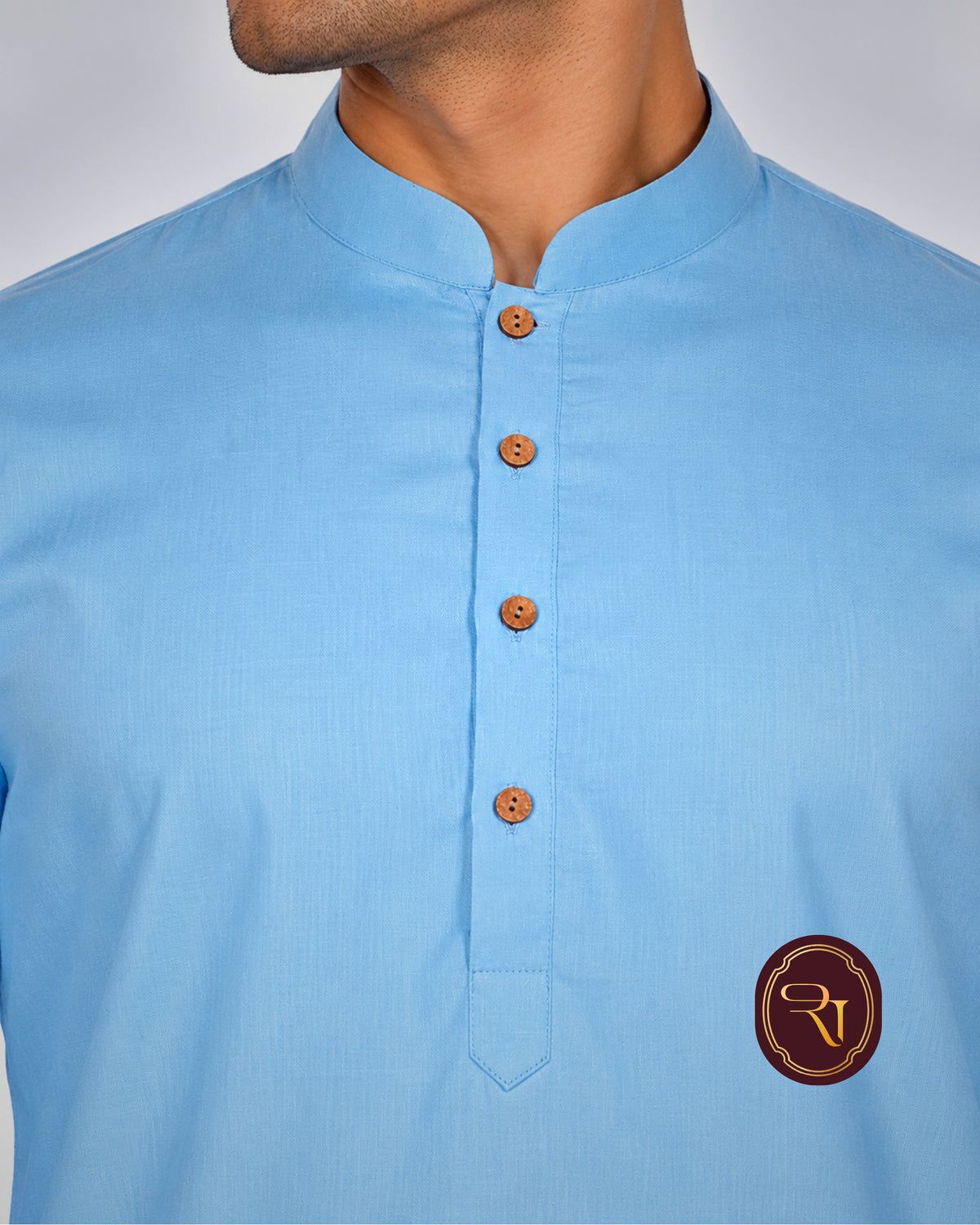 Shahanai Men's Pure Cotton S Blue Kurta