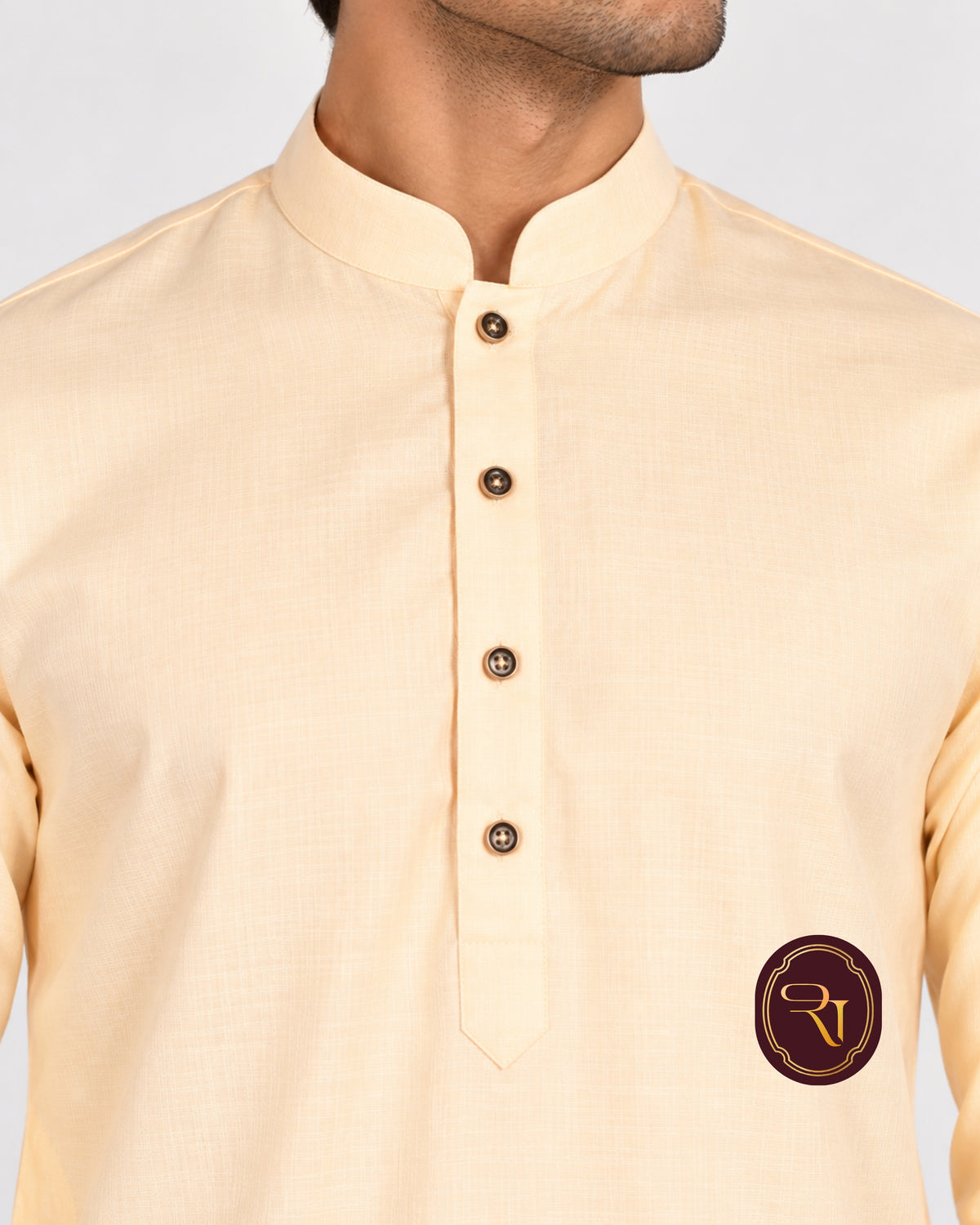 Shahanai Men's Pure Cotton Cream Kurta