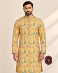 Shahanai Men's Chikankari Digital Print Kurta