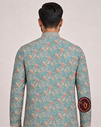 Shahanai Men's Chikankari Digital Print Kurta