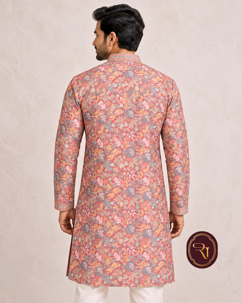 Shahanai Men's Chikankari Digital Print Kurta