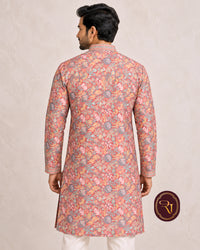 Shahanai Men's Chikankari Digital Print Kurta