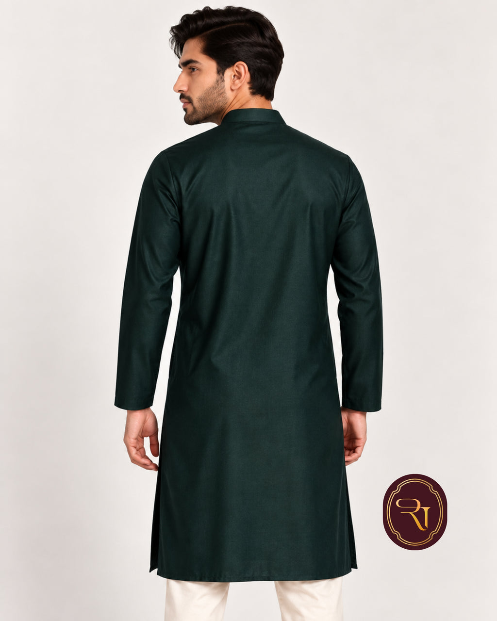 Shahanai Men's Pure Cotton B Green Kurta