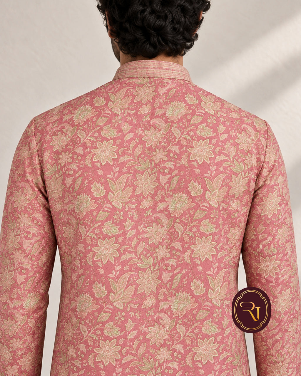 Shahanai Men's Chikankari Digital Print Kurta