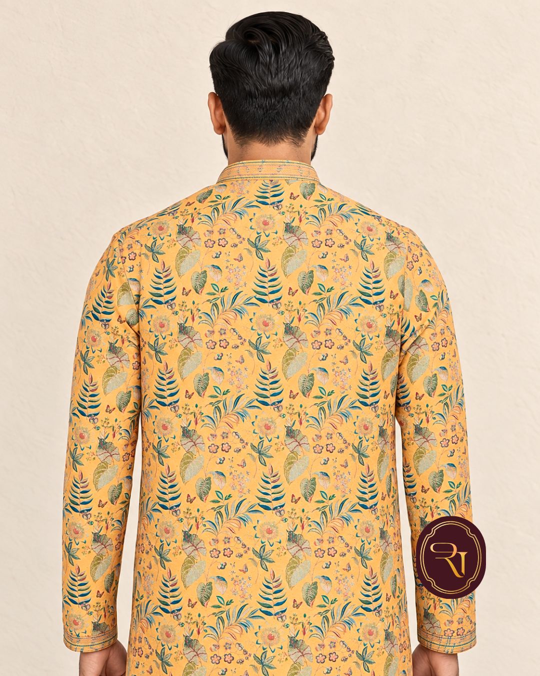 Shahanai Men's Chikankari Digital Print Kurta