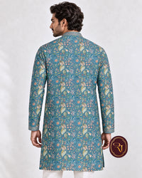 Shahanai Men's Chikankari Digital Print Kurta