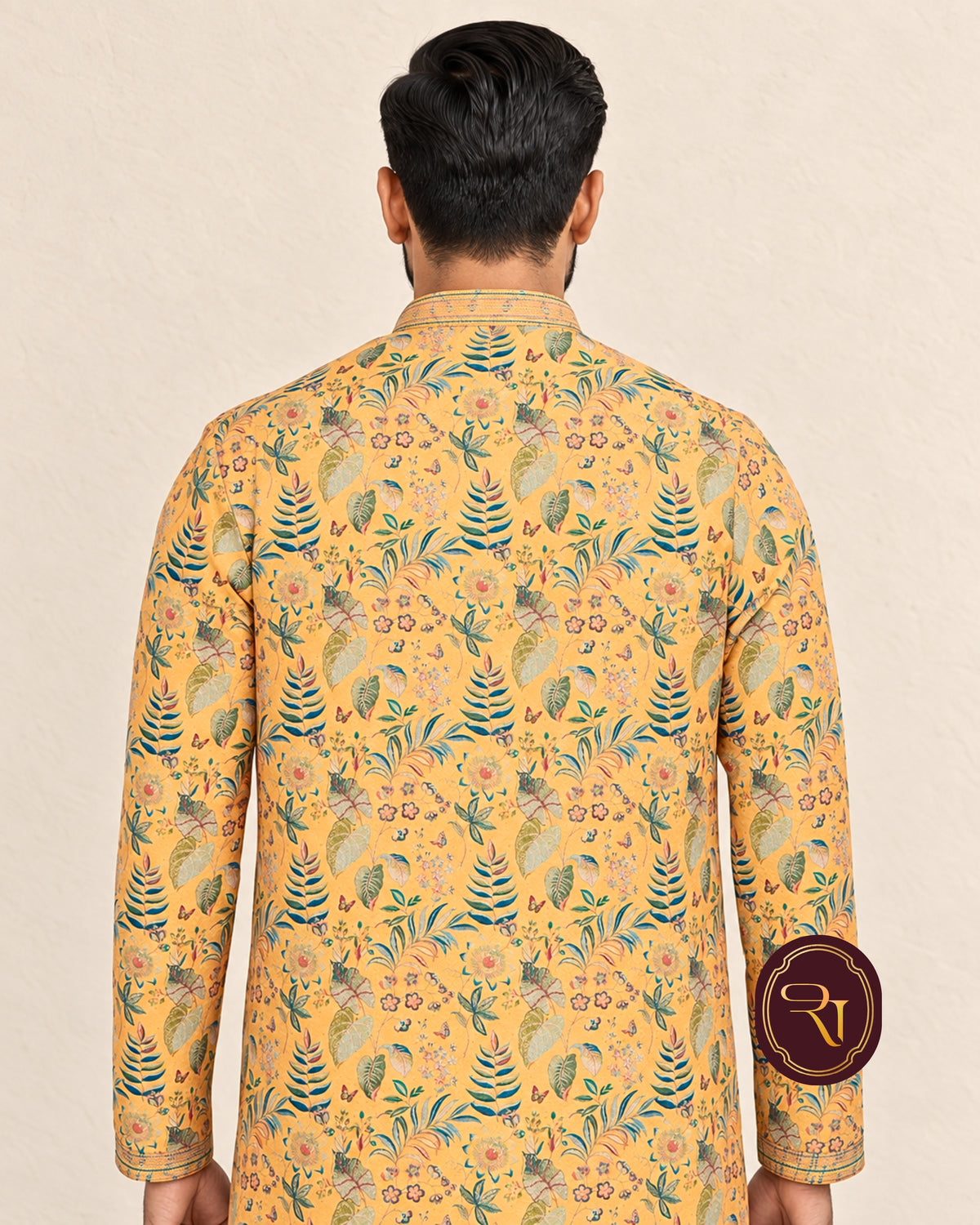 Shahanai Men's Chikankari Digital Print Kurta