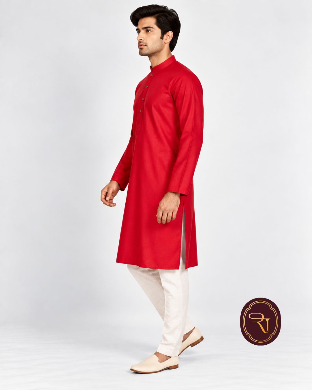 Shahanai Men's Chikankari Digital Print Kurta
