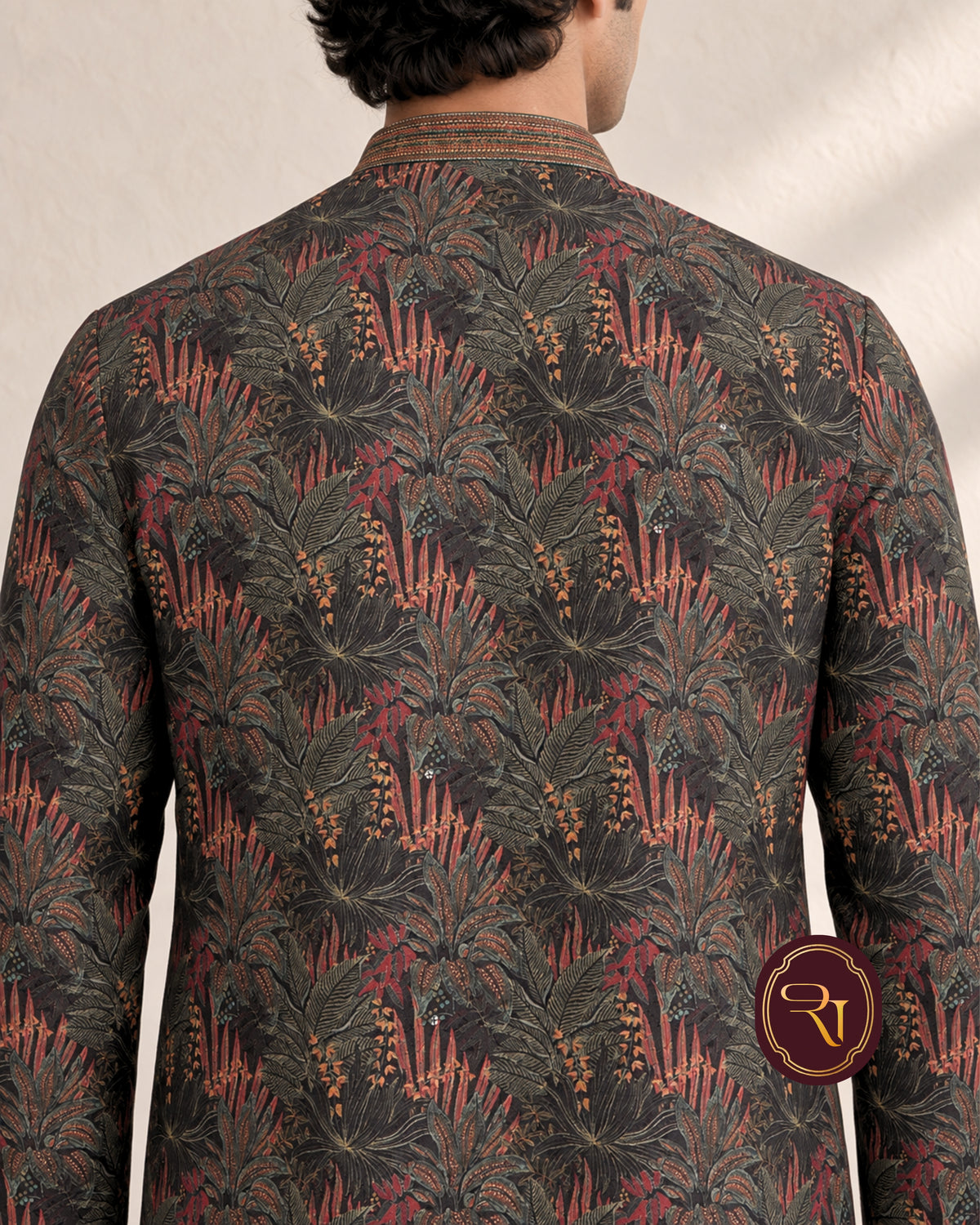Shahanai Men's Chikankari Digital Print Kurta