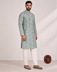 Shahanai Men's Chikankari Digital Print Kurta