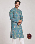Shahanai Men's Chikankari Digital Print Kurta