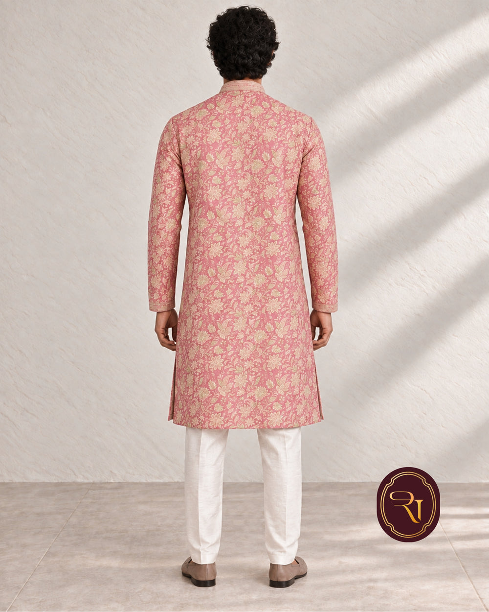 Shahanai Men's Chikankari Digital Print Kurta