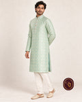 Shahanai Men's Pure Banarasi Self-Textured Kurta