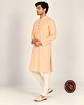 Shahanai Men's Pure Cotton Peach Colour Kurta