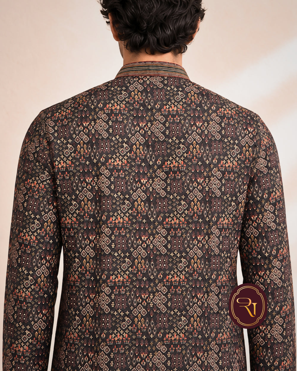 Shahanai Men's Chikankari Digital Print Kurta
