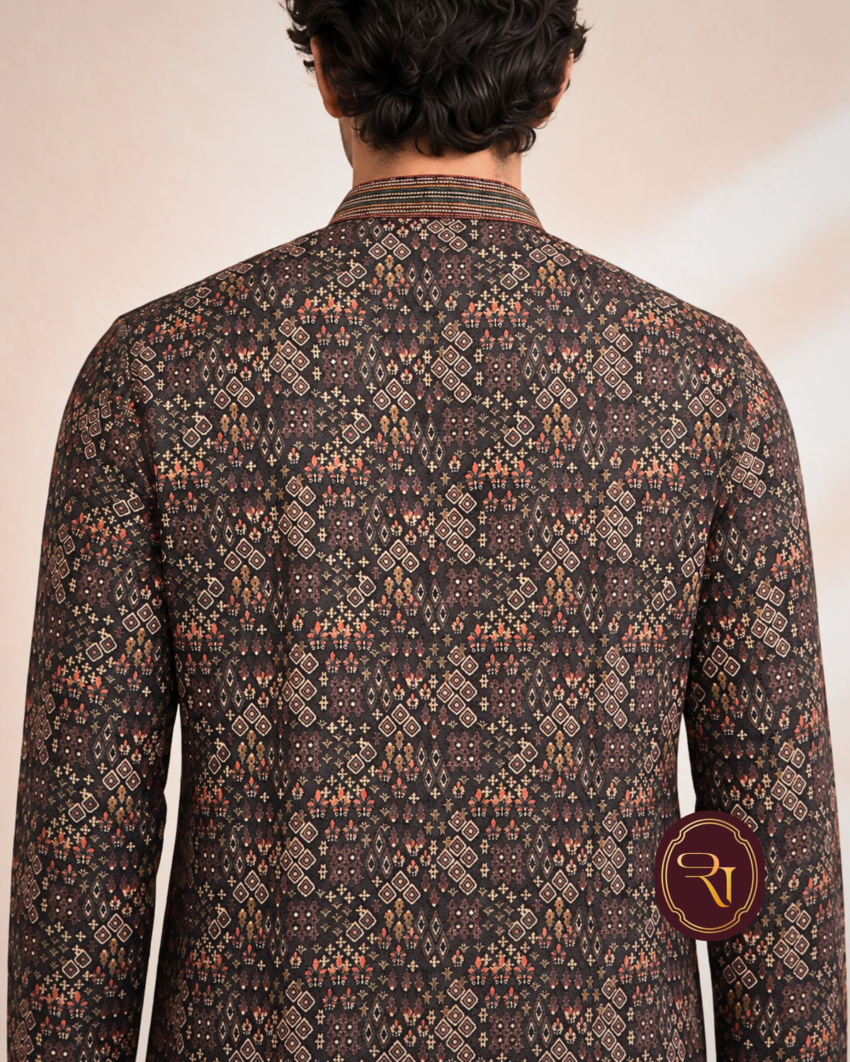 Shahanai Men's Chikankari Digital Print Kurta