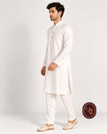 Shahanai Men's Pure Cotton White Kurta