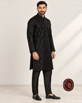 Shahanai Men's Silk Kurta with Allover Heavy Work
