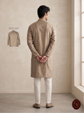 Shahanai Men's Silk Kurta with Allover Heavy Work